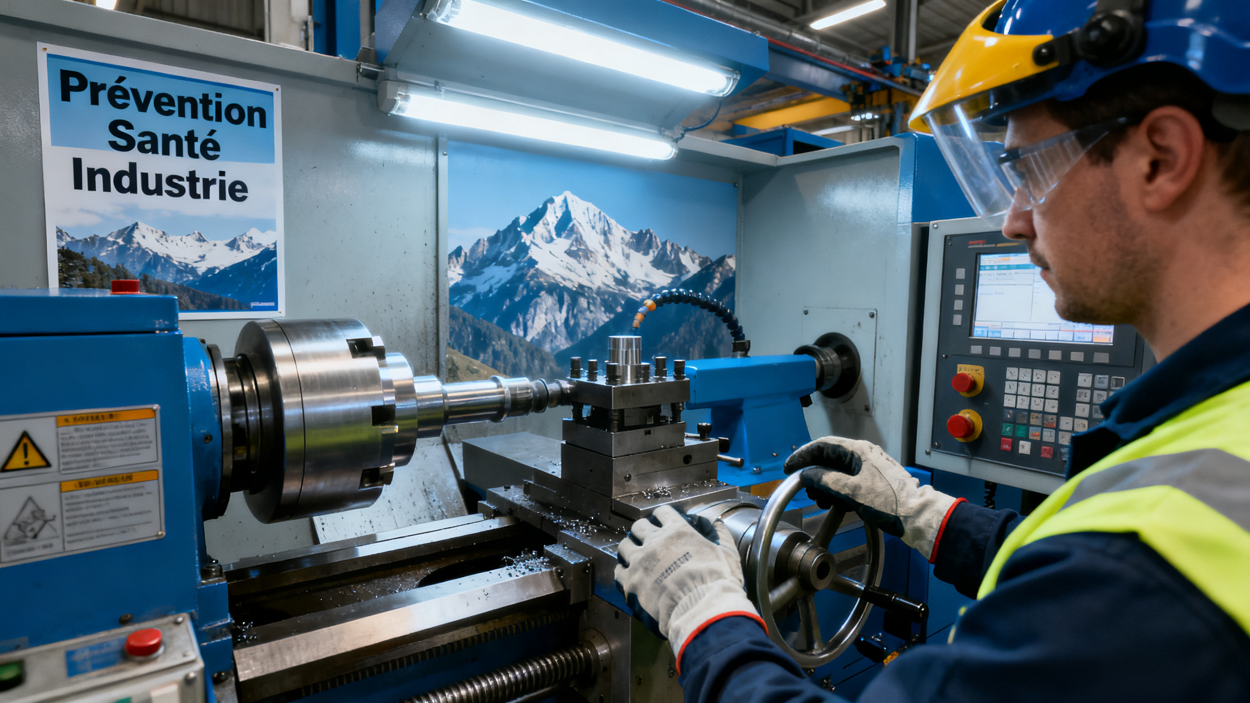 Opérateur CNC atelier décolletage Cluses prévention TMS protection