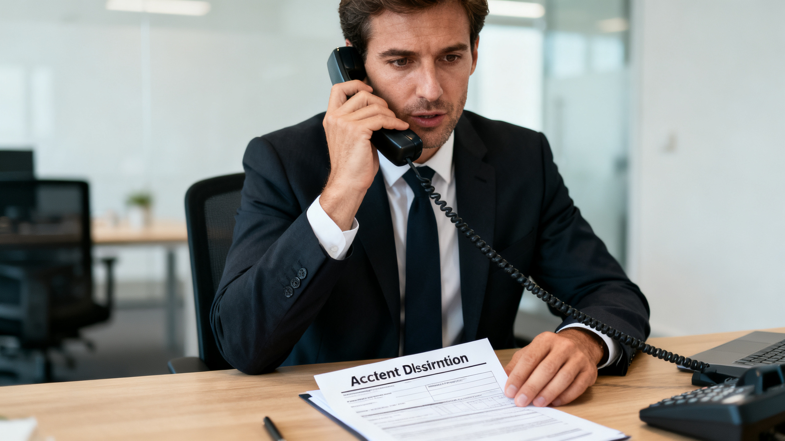 DRH déclarant un accident du travail à la CPAM, formulaire sur le bureau