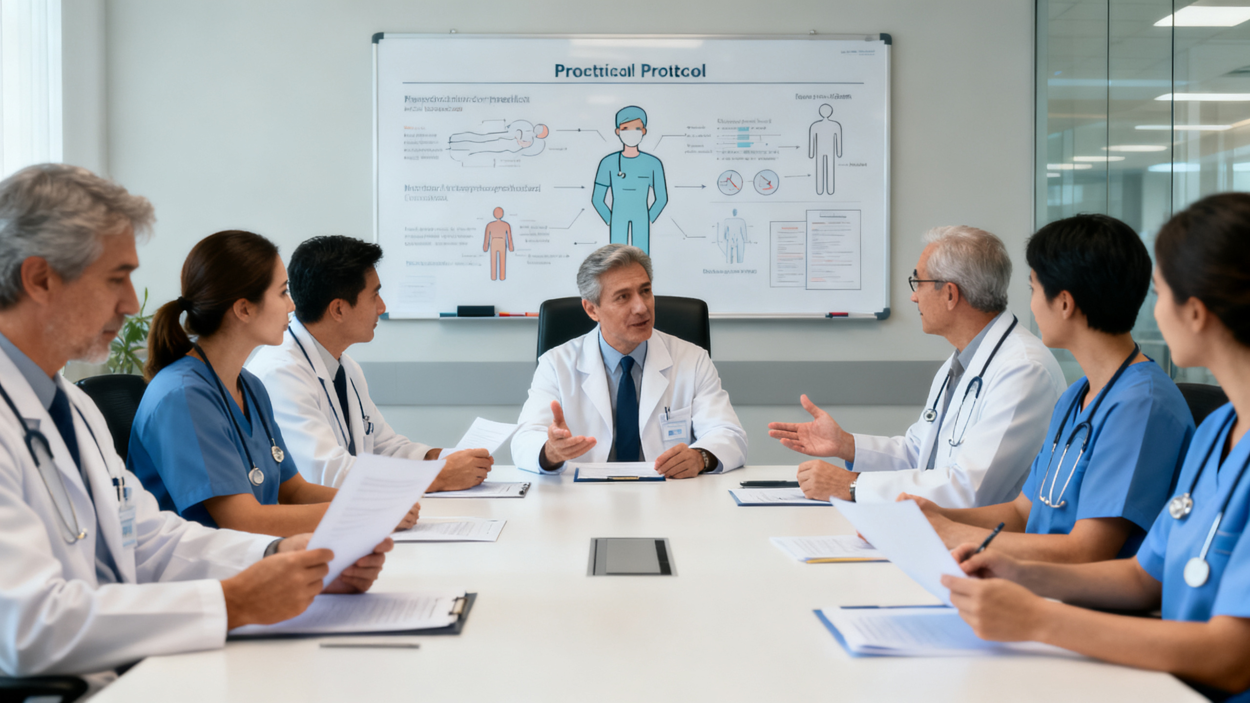 Équipe médicale santé au travail CHU Caen - réunion prévention