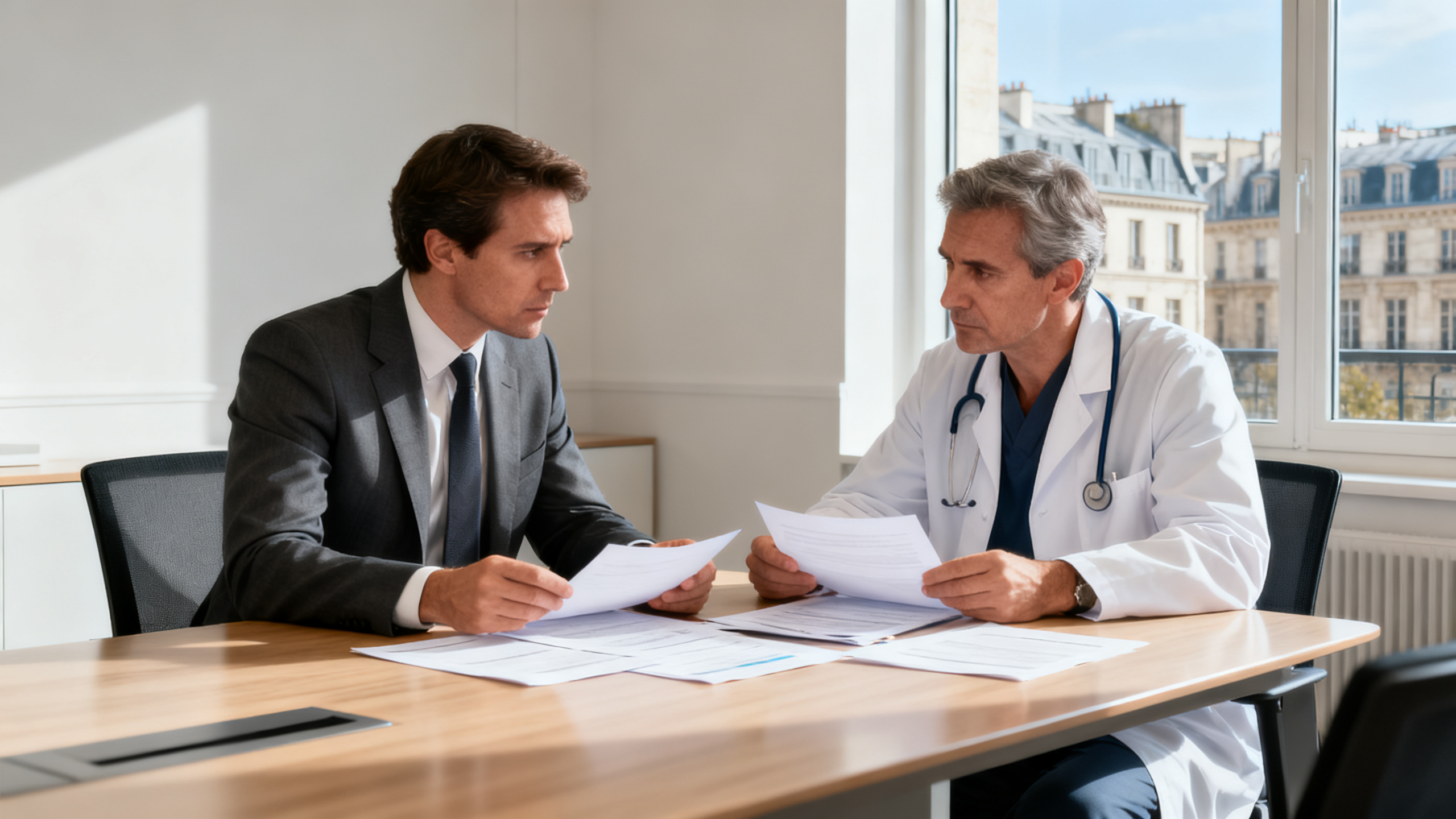 DRH et médecin du travail en réunion de prévention SST à Vannes
