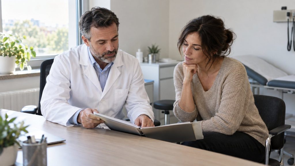 Médecin du travail et salarié lors de la visite de reprise obligatoire