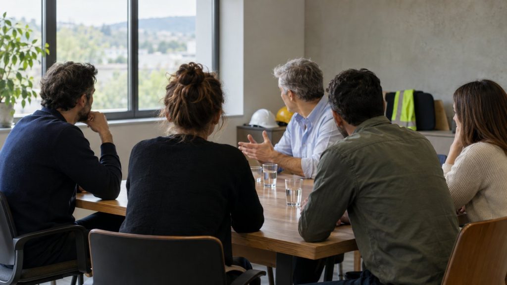 Réunion de commission santé, sécurité et conditions de travail en entreprise