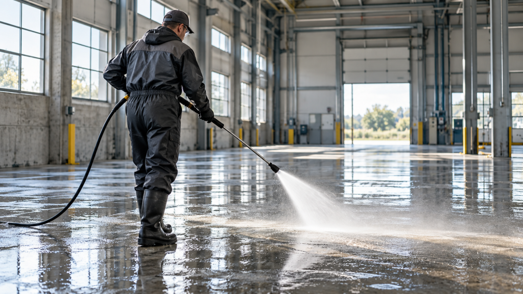 Agent de nettoyage utilisant un pulvérisateur d eau ozonée en milieu professionnel